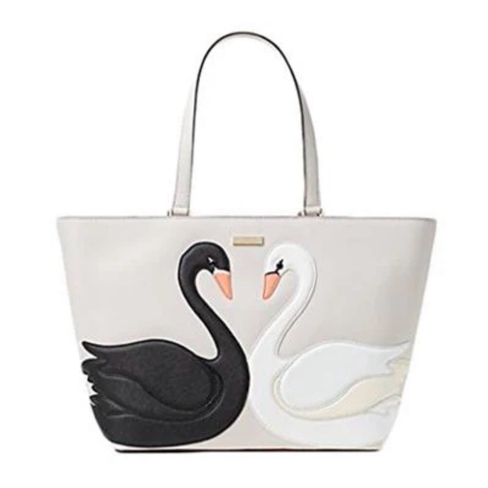 kate spade Black & White Swan tote